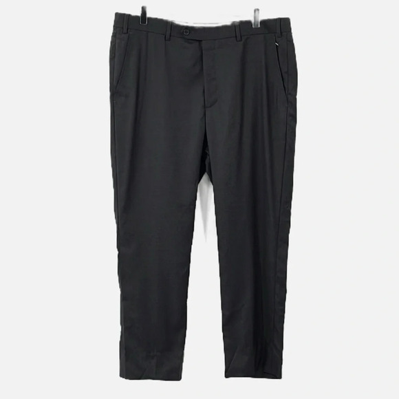 Santorelli With Loro Piana Fabric Wool Dress Pants in Charcoal - Size 36 Hemmed - Picture 1 of 7